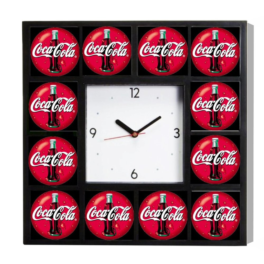 Coca-Cola Coke Advertising Aquare Clock. Big 10.5"